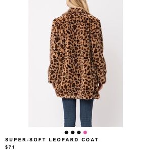 LOVE TREE faux fur cheetah print coat